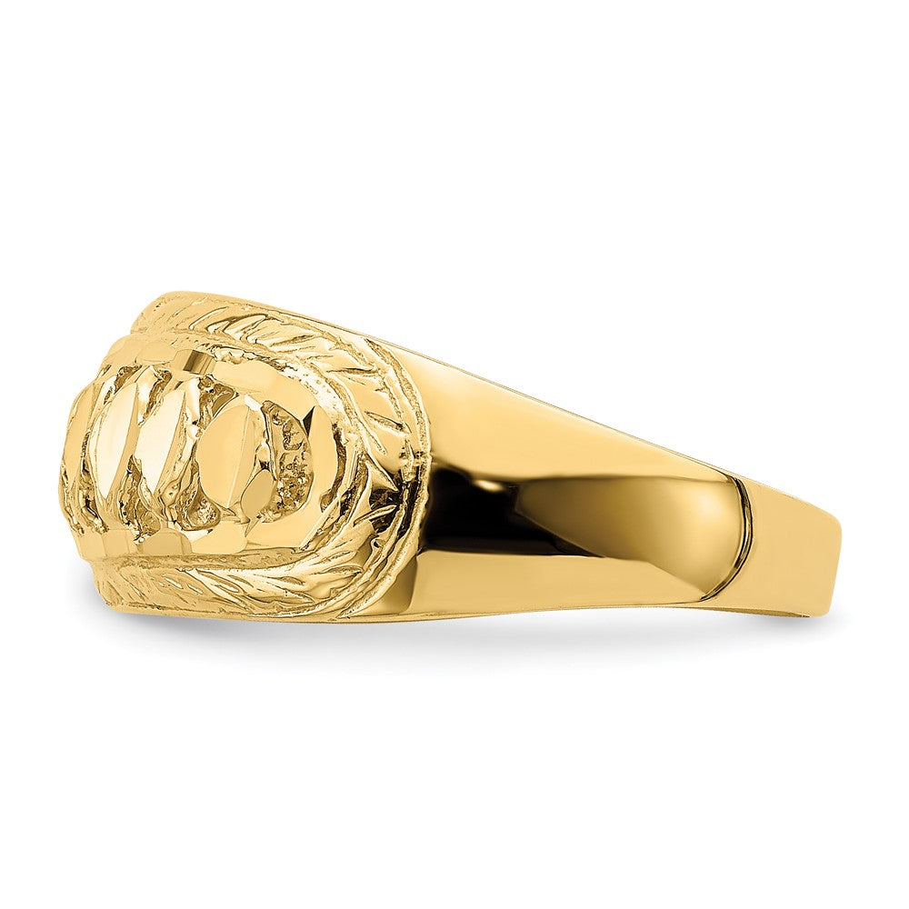 14K Yellow Gold Cut-Out D/C Dome Ring