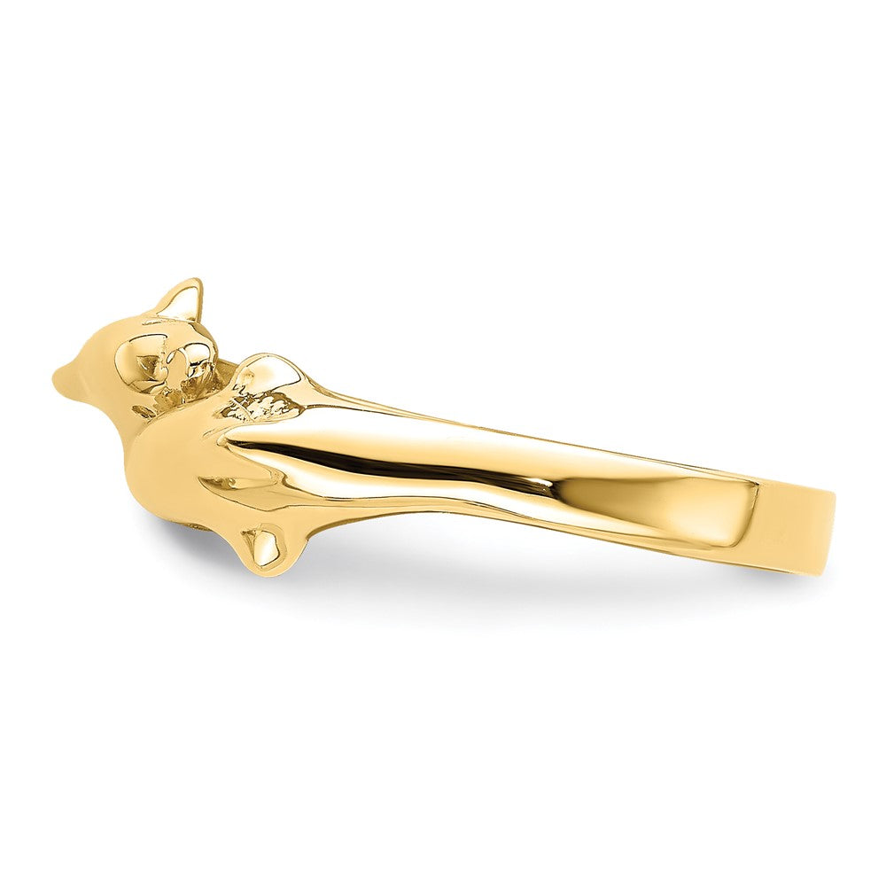 14K Yellow Gold Double Dolphins Ring