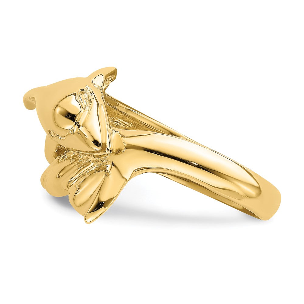 14K Yellow Gold Polished Dolphin Ring