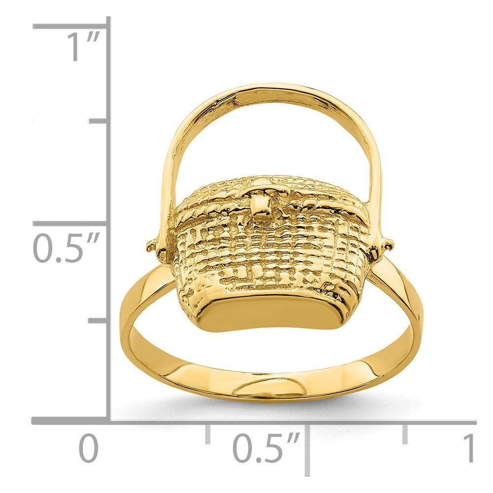 14K Yellow Gold 2-D Nantucket Basket Ring
