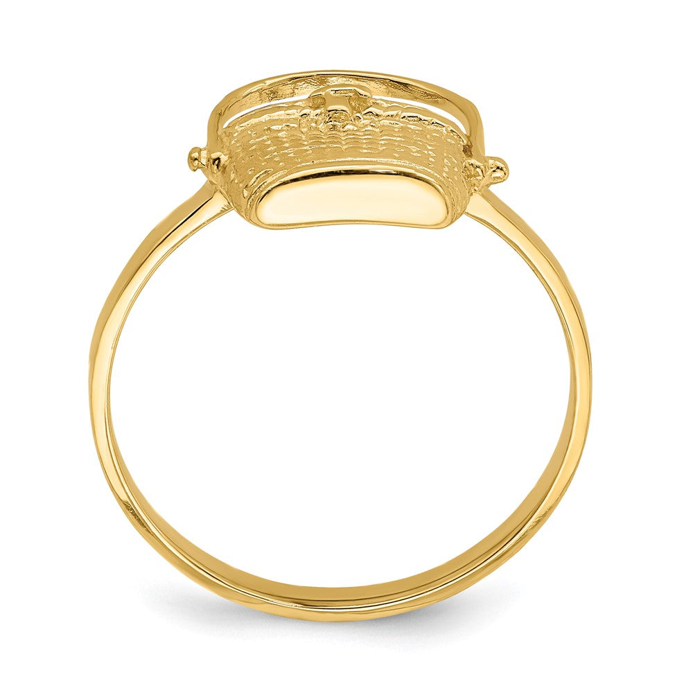 14K Yellow Gold 2-D Nantucket Basket Ring
