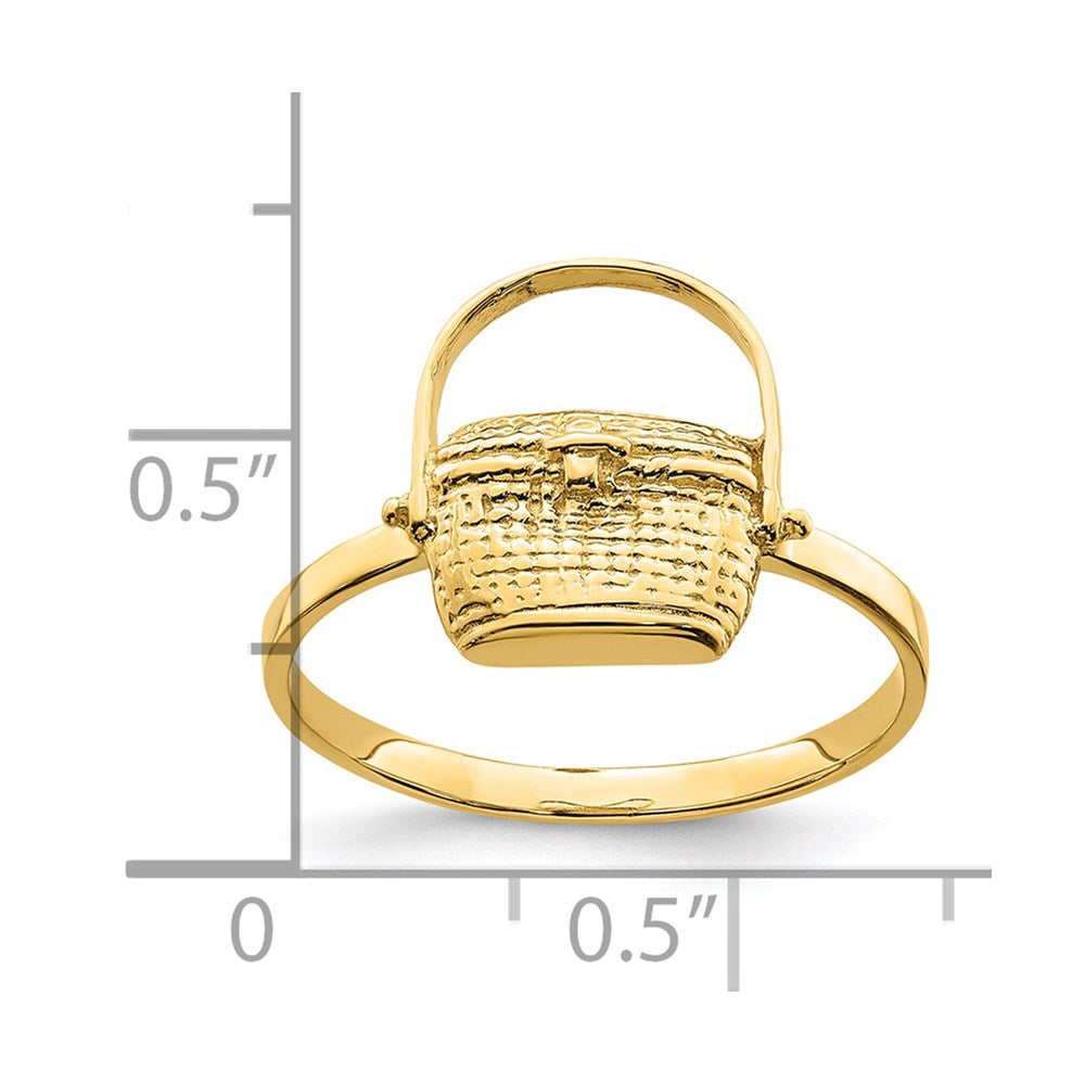 14K Yellow Gold 2-D Nantucket Basket Ring