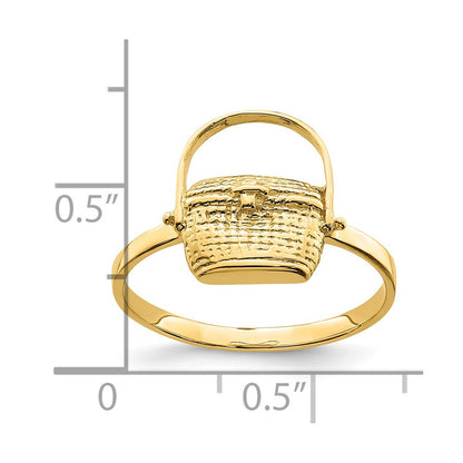 14K Yellow Gold 2-D Nantucket Basket Ring