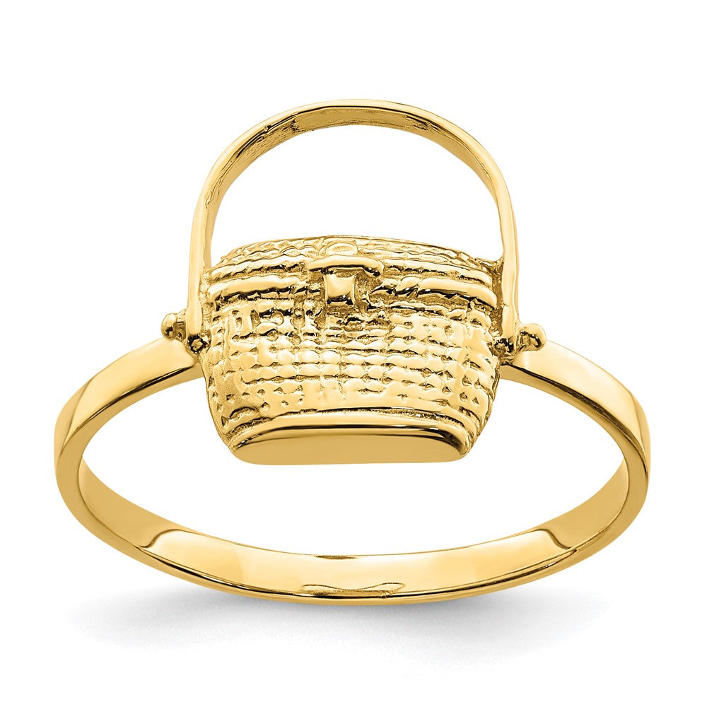 14K Yellow Gold 2-D Nantucket Basket Ring