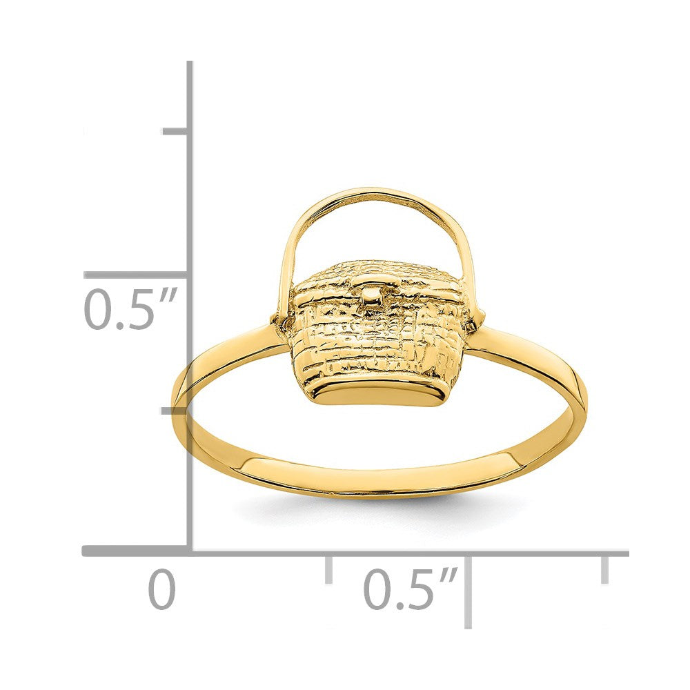 14K Yellow Gold 2-D Nantucket Basket Ring