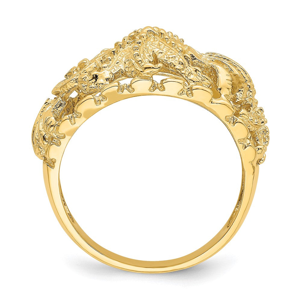 14K Yellow Gold Starfish w/ Multi Shell Dome Ring