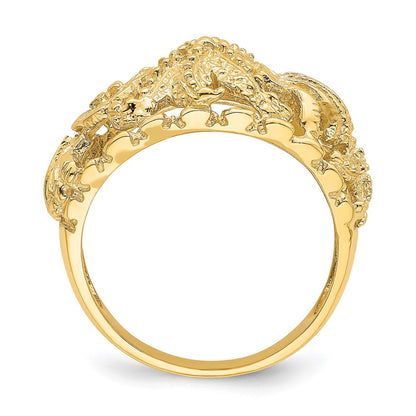 14K Yellow Gold Starfish w/ Multi Shell Dome Ring