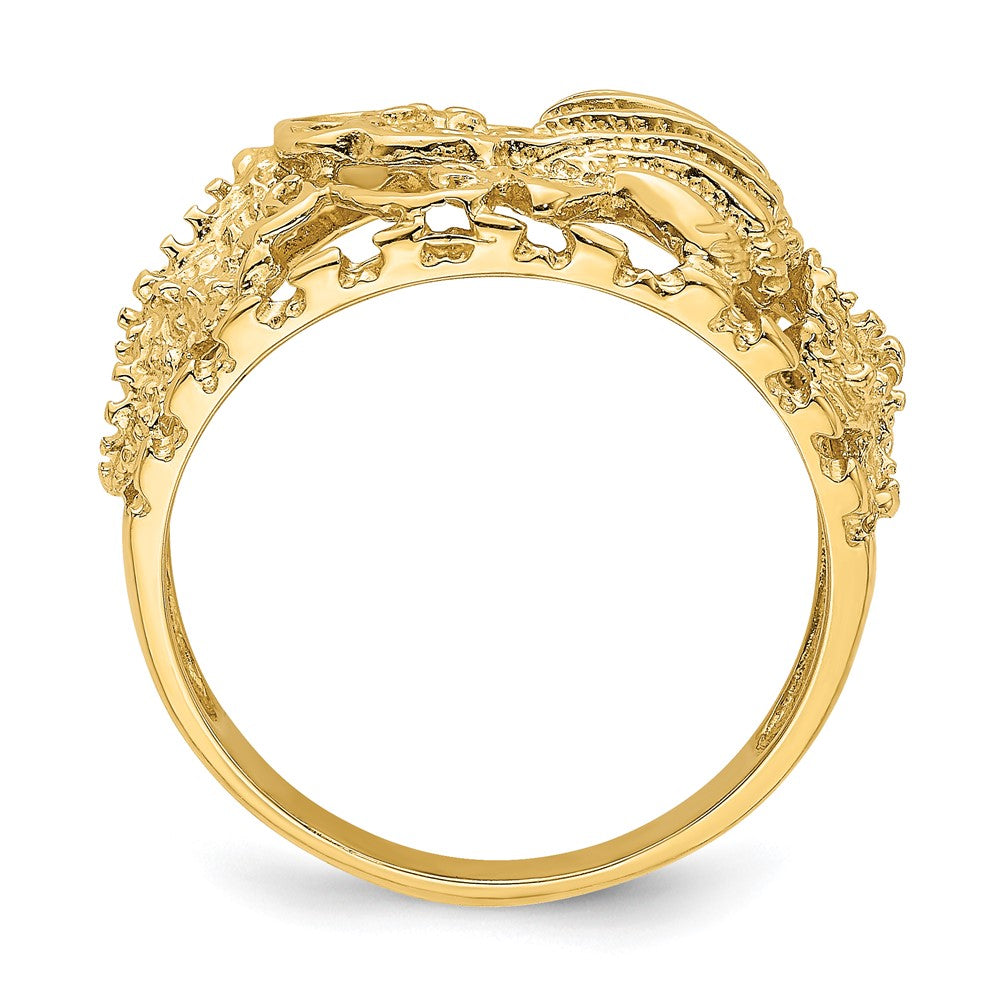 14K Yellow Gold Multi Shell Combination Dome Ring