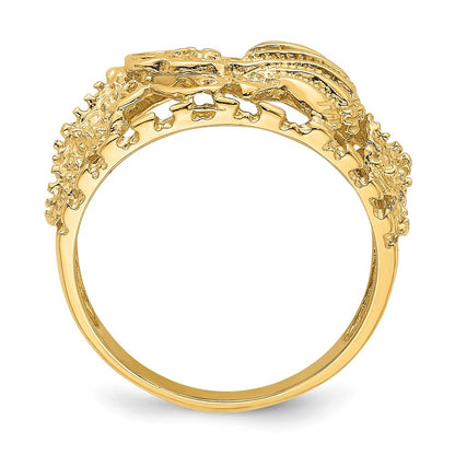 14K Yellow Gold Multi Shell Combination Dome Ring