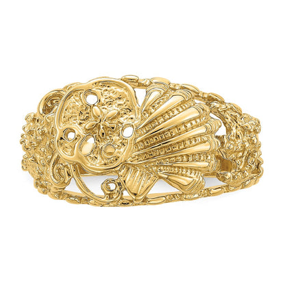 14K Yellow Gold Multi Shell Combination Dome Ring