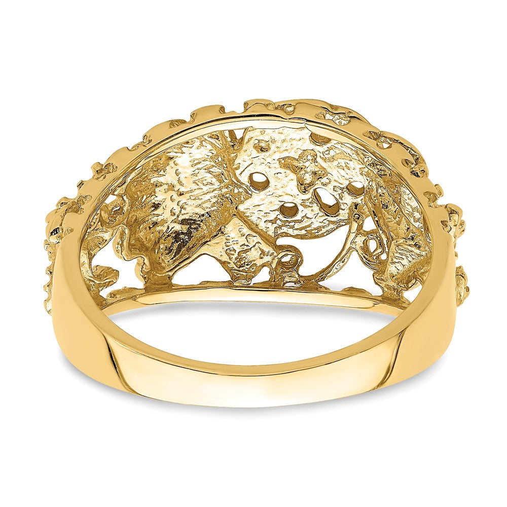 14K Yellow Gold Multi Shell Combination Dome Ring