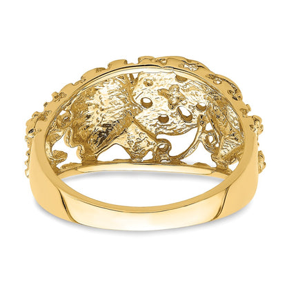 14K Yellow Gold Multi Shell Combination Dome Ring