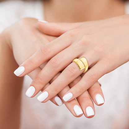 14K Yellow Gold Polished Bypass Ring