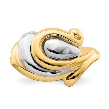 14K Two-Tone Gold Horseshoe Swirl Ring