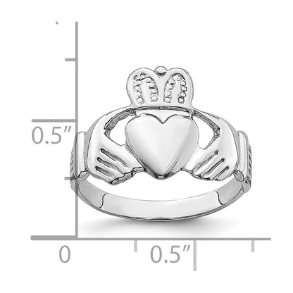 14k White Gold Claddagh Ring