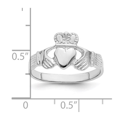14k White Gold Claddagh Ring