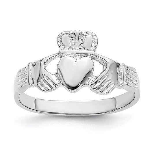 14k White Gold Claddagh Ring