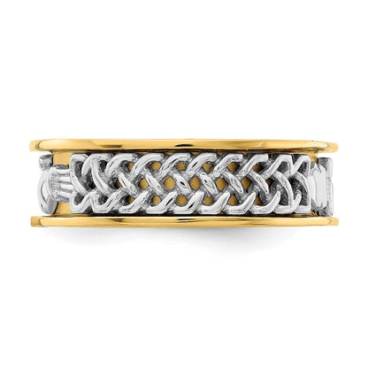 14K Yellow Gold Two Tone Claddagh Band