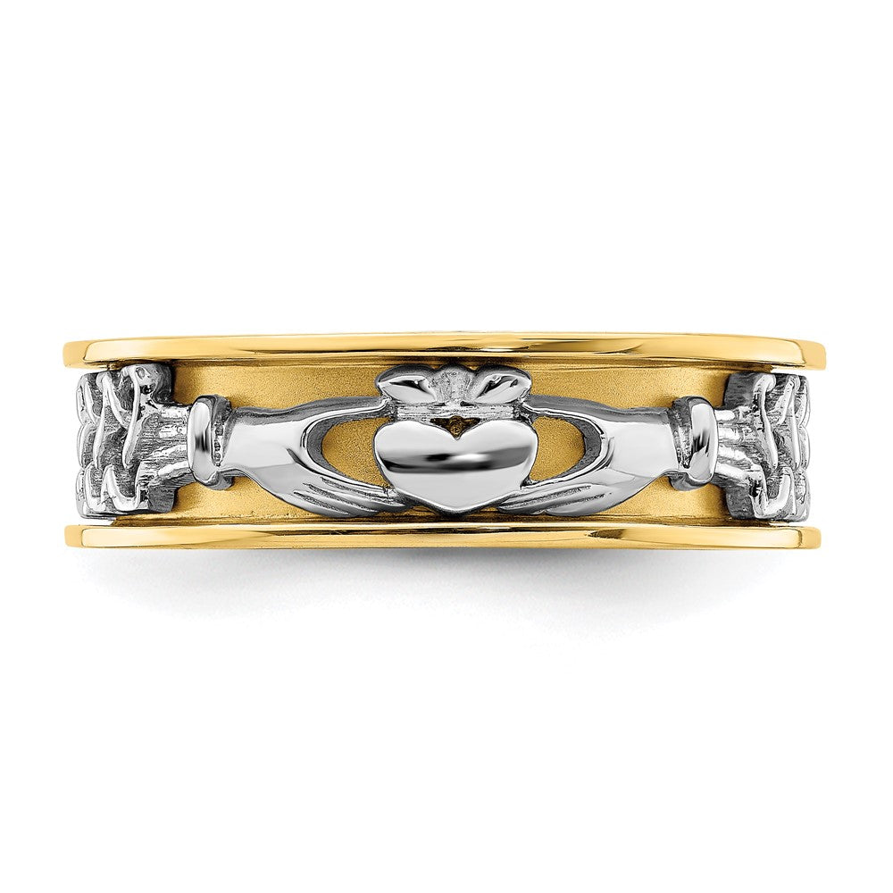14K Yellow Gold Two Tone Claddagh Band