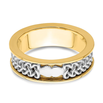 14K Yellow Gold Two Tone Claddagh Band