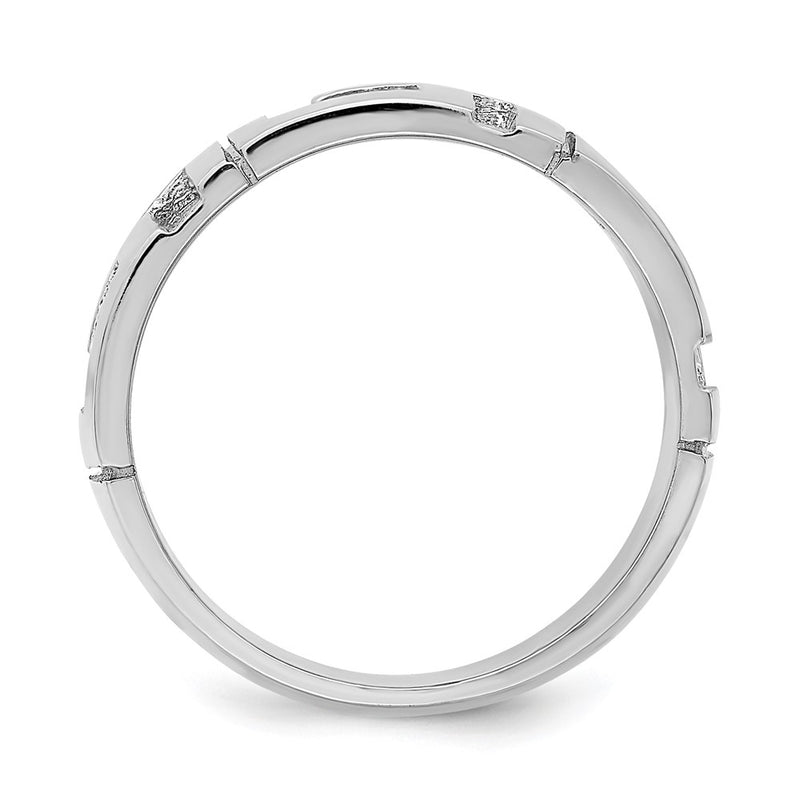 14K White Gold Cut-out Greek Key Band