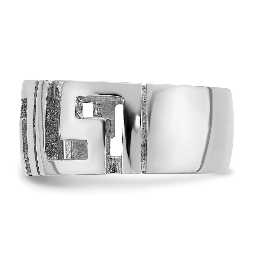 14K White Gold Cut-out Greek Key Band