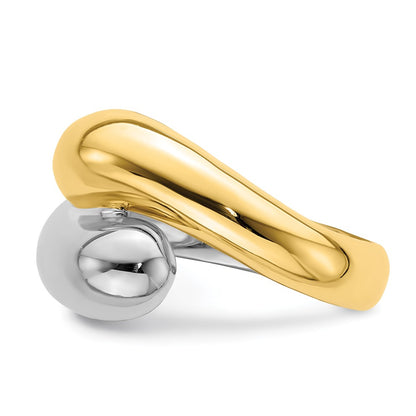 14k Two-Tone Gold Polished Bypass Ring