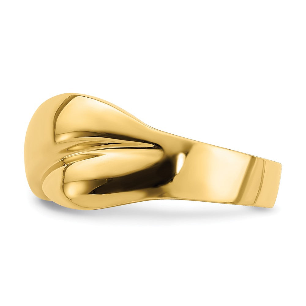 14K Yellow Gold Polished X Dome Ring