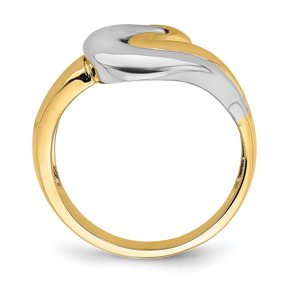 14k Two-Tone Gold Double Swirl Ring