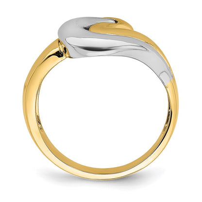 14k Two-Tone Gold Double Swirl Ring