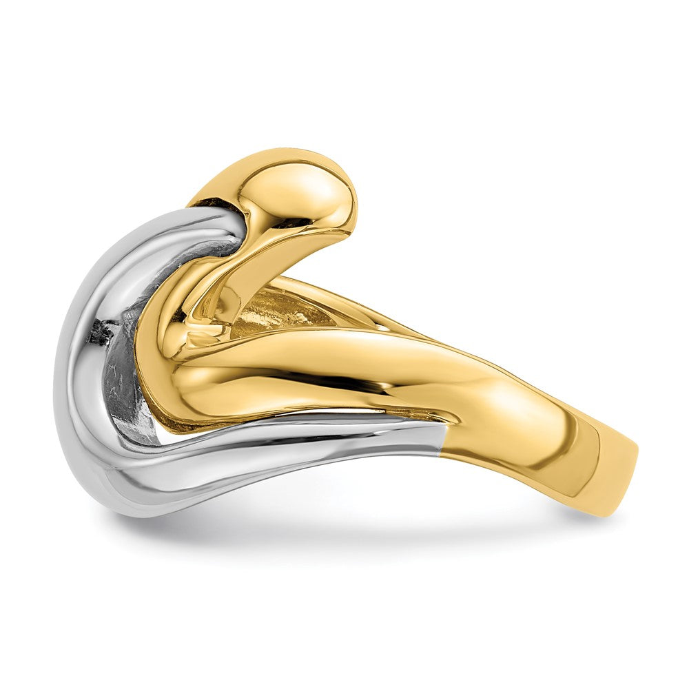 14k Two-Tone Gold Double Swirl Ring