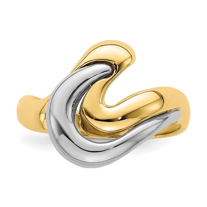 14k Two-Tone Gold Double Swirl Ring
