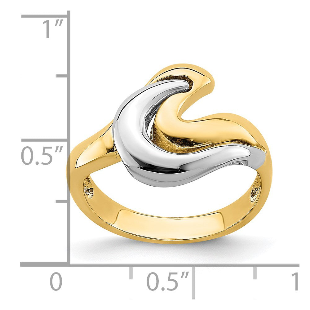 14k Two-Tone Gold Double Swirl Ring