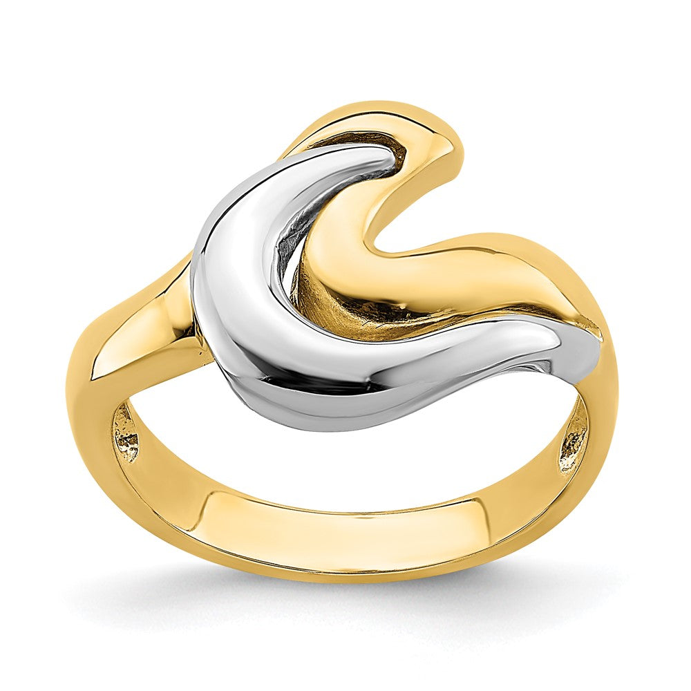 14k Two-Tone Gold Double Swirl Ring