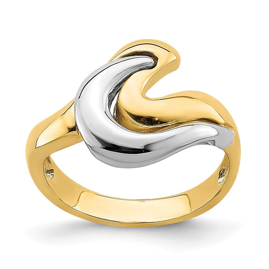 14k Two-Tone Gold Double Swirl Ring