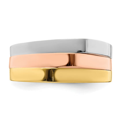 14k Tri-color Gold Triple Peaked Top Band