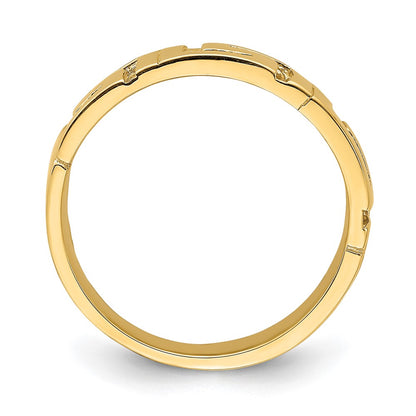 14K Yellow Gold Greek Key Band w/ Tapered Shank Ring
