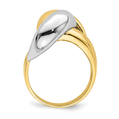 14k Two-Tone Gold Polished w/ Knotted Design Ring
