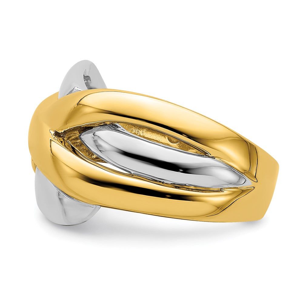 14k Two-Tone Gold Cross-Cross Design Ring