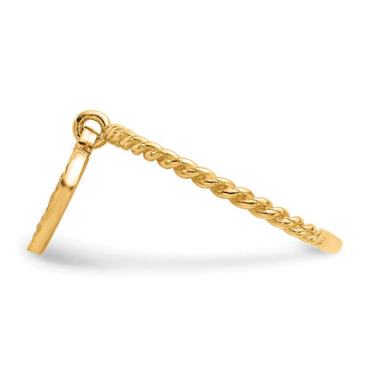 14K Yellow Gold Dangle Heart Ring