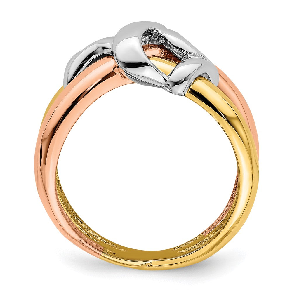 14k Tri-color Gold Polished Woven Band