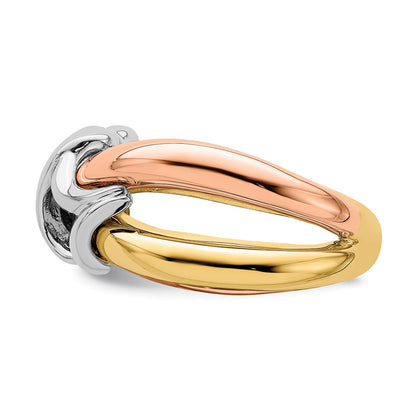 14k Tri-color Gold Polished Woven Band