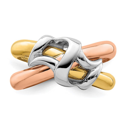 14k Tri-color Gold Polished Woven Band