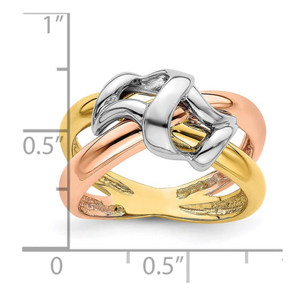 14k Tri-color Gold Polished Woven Band