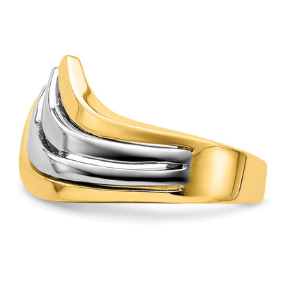 14k Two-Tone Gold Four Tier Waterfall Ring