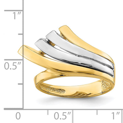 14k Two-Tone Gold Four Tier Waterfall Ring