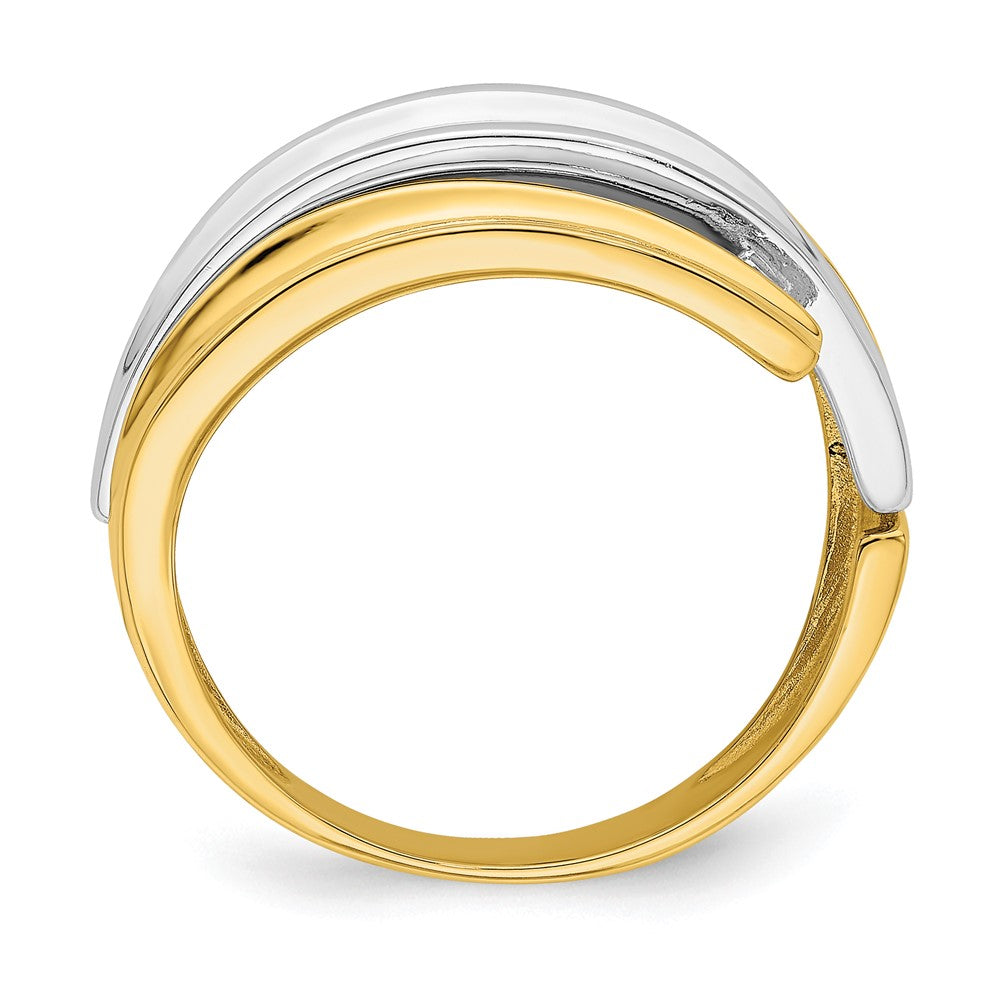 14k Two-Tone Gold Bypass Fashion Ring