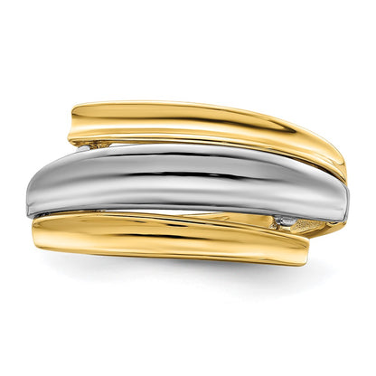 14k Two-Tone Gold Bypass Fashion Ring