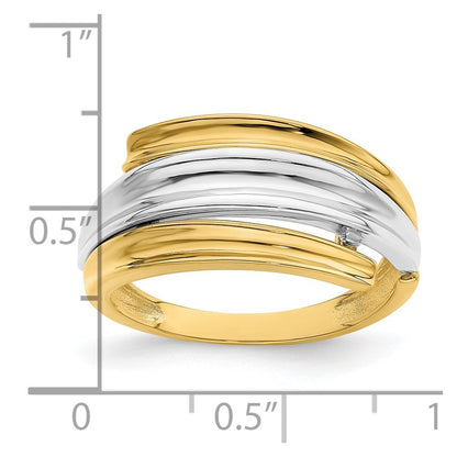 14k Two-Tone Gold Bypass Fashion Ring