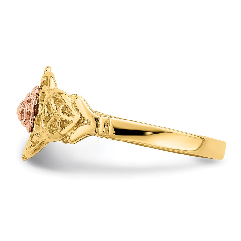 14k Two-Tone Gold Cut-Out Flower Ring